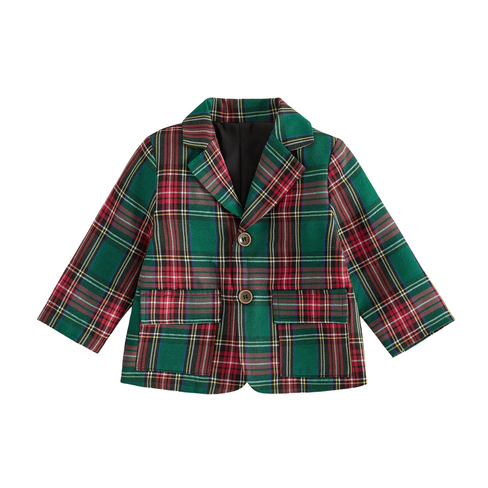 Meihuida Toddler Baby Little Boy Christmas Blazer Long Sleeve Plaid Button Down Jacket Formal Holiday Party Coat for Fall Winter 6M-6Y