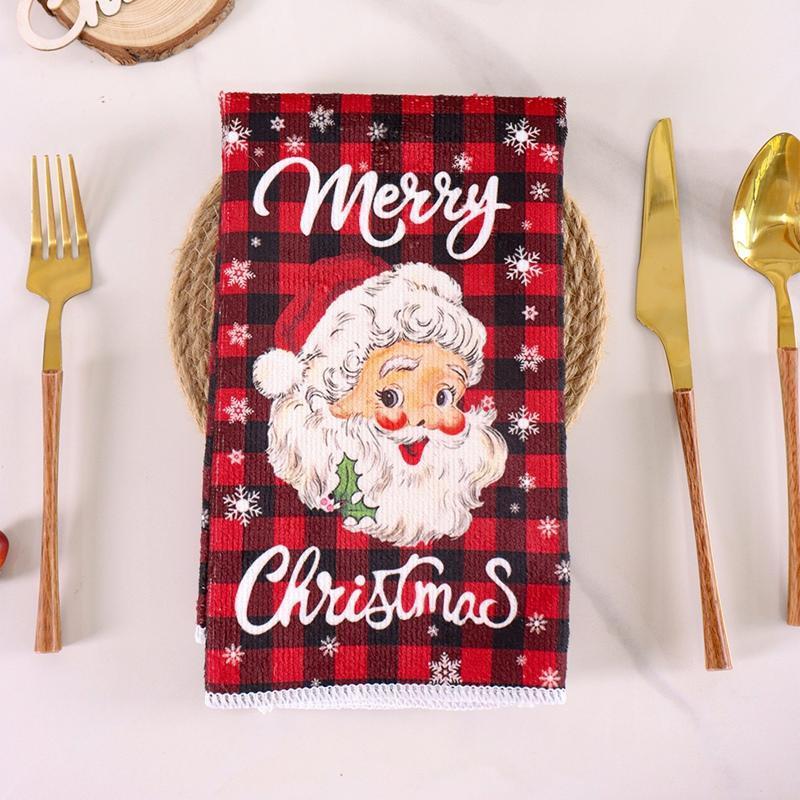 2pcs Christmas Kitchen Towels Merry Christmas Party Decoration 2025 Xmas Santa Claus Dish Towel Navidad Natal New Year Gift 2026