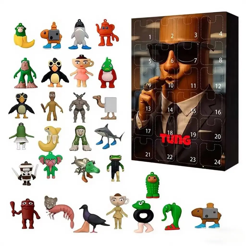 Italian Brainrot Christmas Advent Calendar 2026,24 Day Italian Brainrot Toys Action Figures Countdown Calendar,Halloween Christmas Gift for Kids Teens Girls and Boys