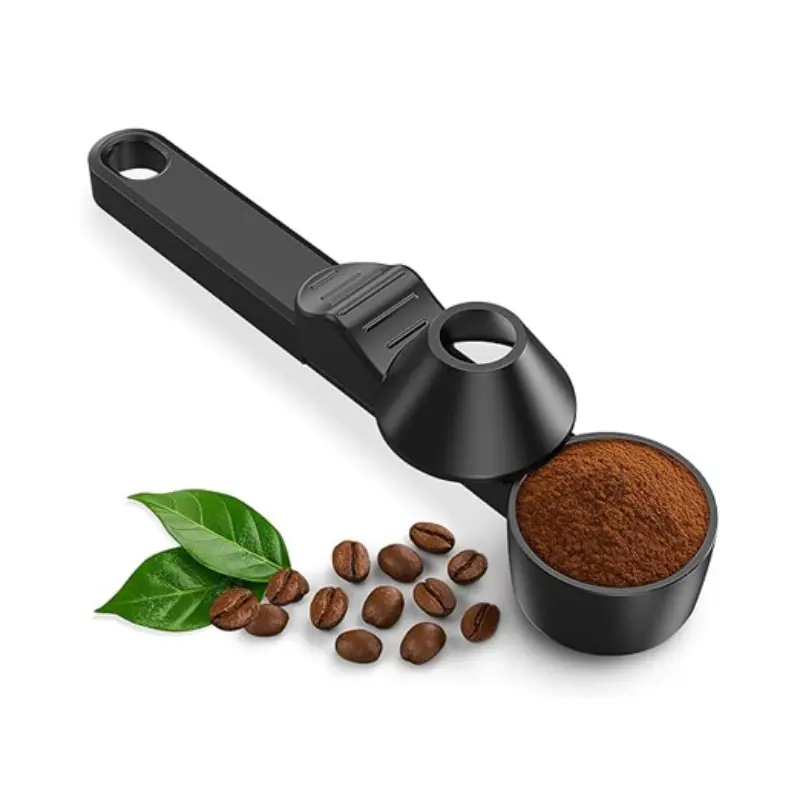 Reusable K-Cup Funnel & Coffee Scoop, 2 Tbsp Mess-Free Measuring Spoon, Anti-Spill Design for Ground Coffee, Protein Powder & Tea, Reusable Coffee Tools