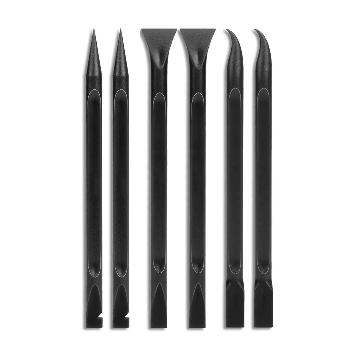 Car Detailing Pick Set for Car Detailing Kit, Safe Automotive Tool Set for Cleaning, Plastic Picks with 6 Cleaning Heads, Interior and Exterior Use, 6 Pack, Black