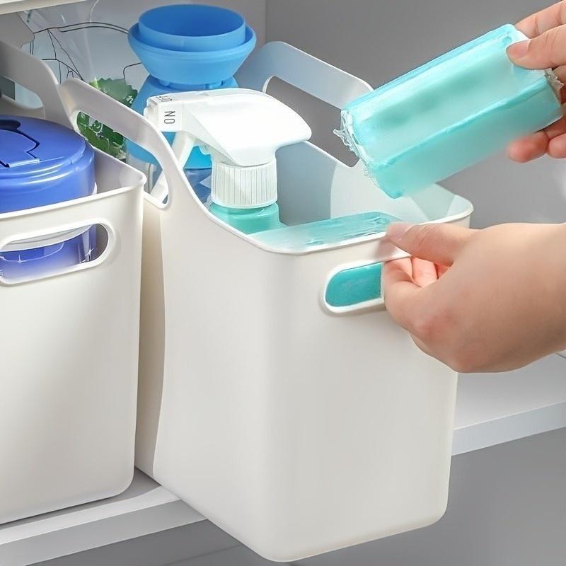 Large 3pcs Soft PP Transparent Multi-functional Storage Baskets - Portable Desktop and Bathroom Organizer Boxes for Home Cabinet and Sundry Storage, Organizing Tools, Desktop Organizer Bins