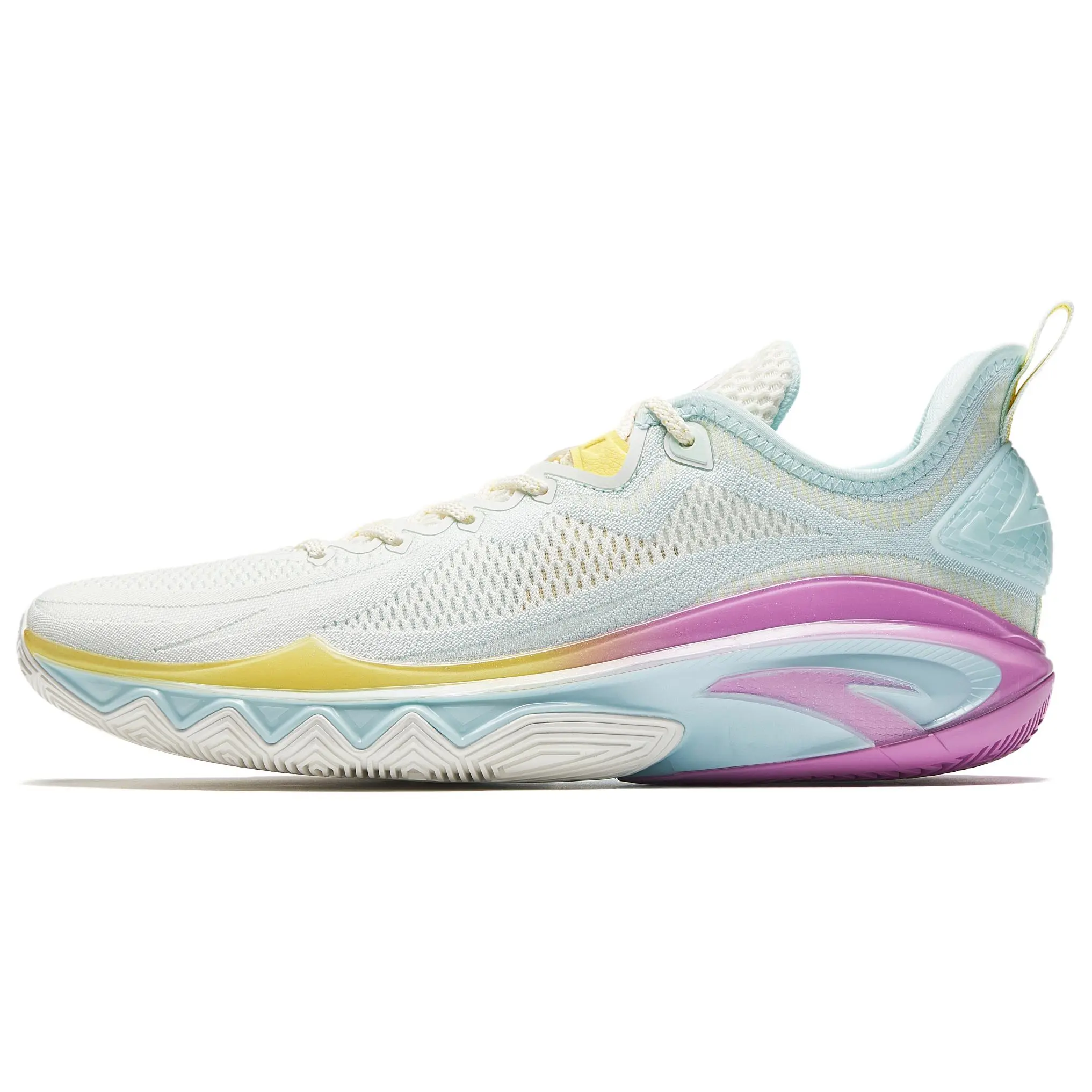 Anta Kuang Ao 2 Men's Low-Top Basketball Sports Shoes - Nitrogen Tech, Cushioning, Durable, Responsive, White Blue Yellow, Verifiable Credentials, Global Authentication Support
