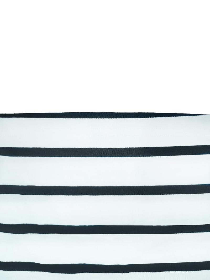 Women's Striped Print Crop Top & Split Thigh Button Skirt Two-piece Set, Striped Sets, Casual Long Sleeve Round Neck Top & High Waist Skirt for Daily Wear, Ladies Clothes for All Seasons, Fall outfit