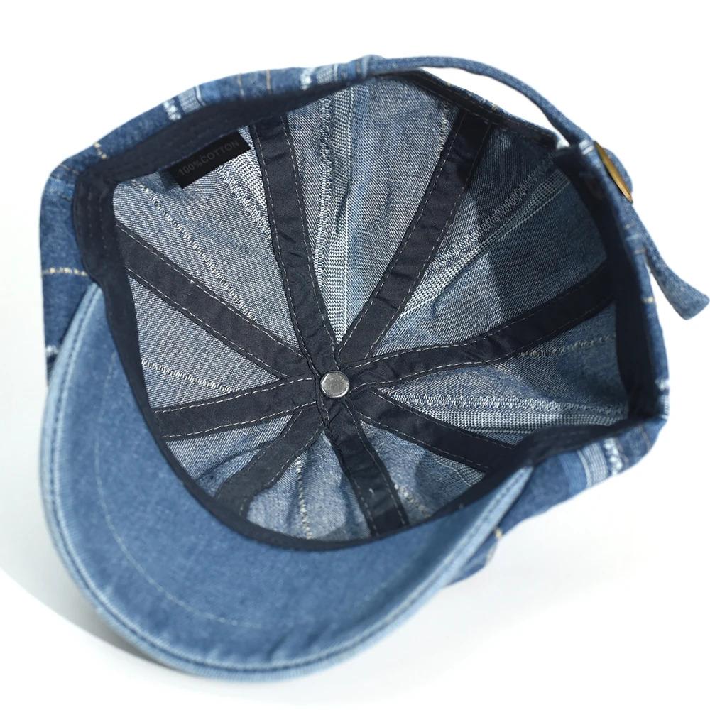 Denim Newsboy Caps Casual Outdoor Retro Beret Hats Octagonal Hat Fashion Solid Flat Caps Gatsby Driving Cabbie Cap