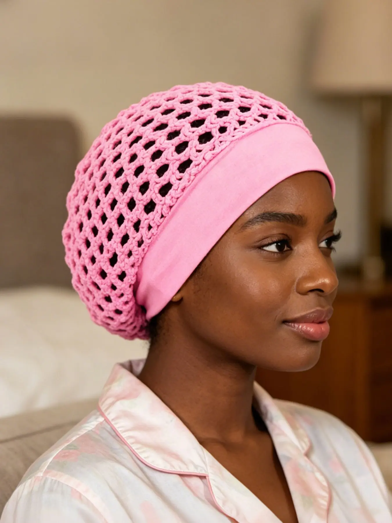 Breathable Mesh Hair Net Hat, Suitable for Straight and Curly Wigs, Sleep Net Cover, Elastic Headband, Shower Cap, Solid Fashion Beanie
