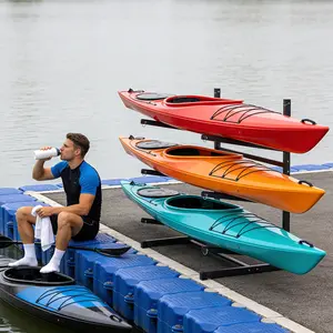 Heavy-Duty Freestanding Kayak Storage Rack, Industrial-Grade Steel Bracket, Weather Resistant, 3-Tier & 4-Tier Options, Holds Kayaks, Canoes & Paddleboards for Garage, Dock, Canopy