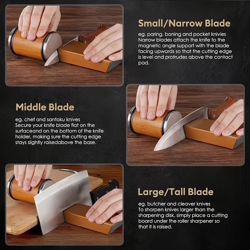 Rolling Knife Sharpener Kit, Versatile Knife Sharpener with Diamond, Magnetic Knife Sharpening Tool, Abrasive & Finishing Products for Kitchen