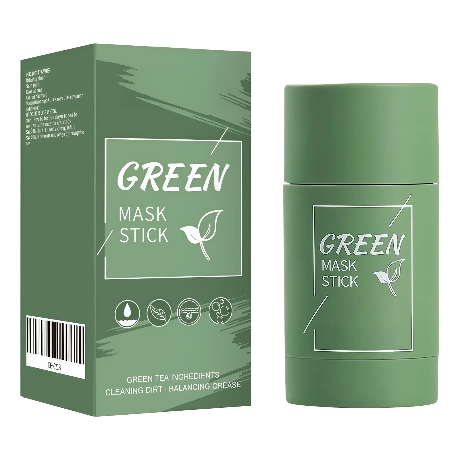 Green tea solid mask deep cleansing hydrating mask stick smear mud mask stick