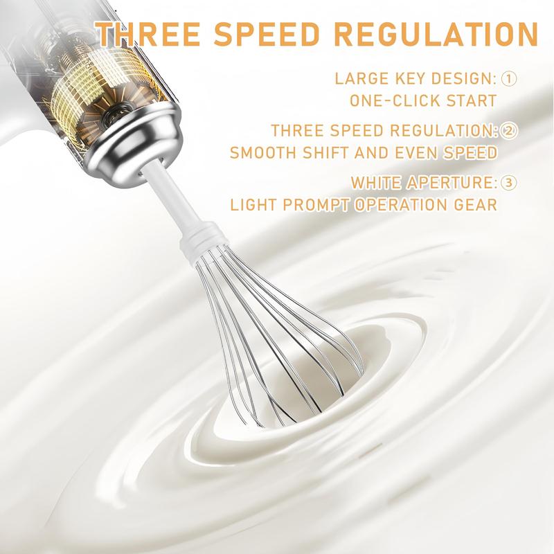 USB Rechargeable Wireless Handheld Electric Egg Beater, 1 Count Multi-functional Whisk Mixer, Portable Kitchen Mixer, Compact, Easy-to-use, and Space-saving Kitchen Appliances