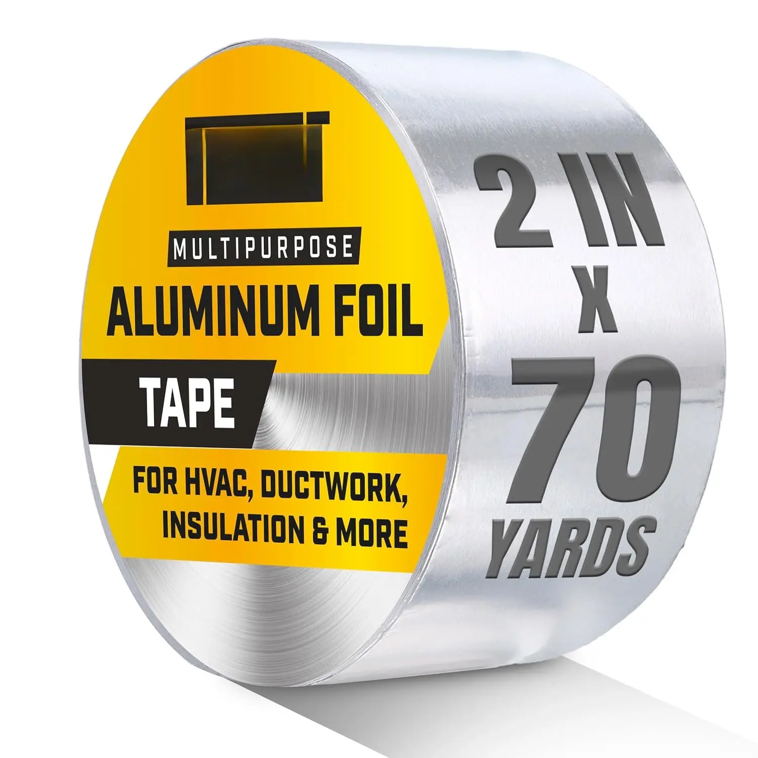 Foil Tape 2 in x 70 Yards -  Tape - HVAC Duct Sealing, Dryer Vent, Heat Insulation Tape & Ductwork Repairs - Heat Resistant, , Professional Grade