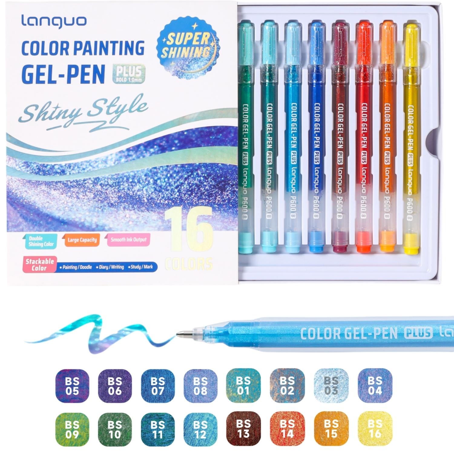 16/24/36/54/72 Color Glitter Gel Pen , Super Flash effec Gel Pens for Coloring Books Drawing Doodling, 1.0mm Colored Gel Pens DIY Birthday Cards