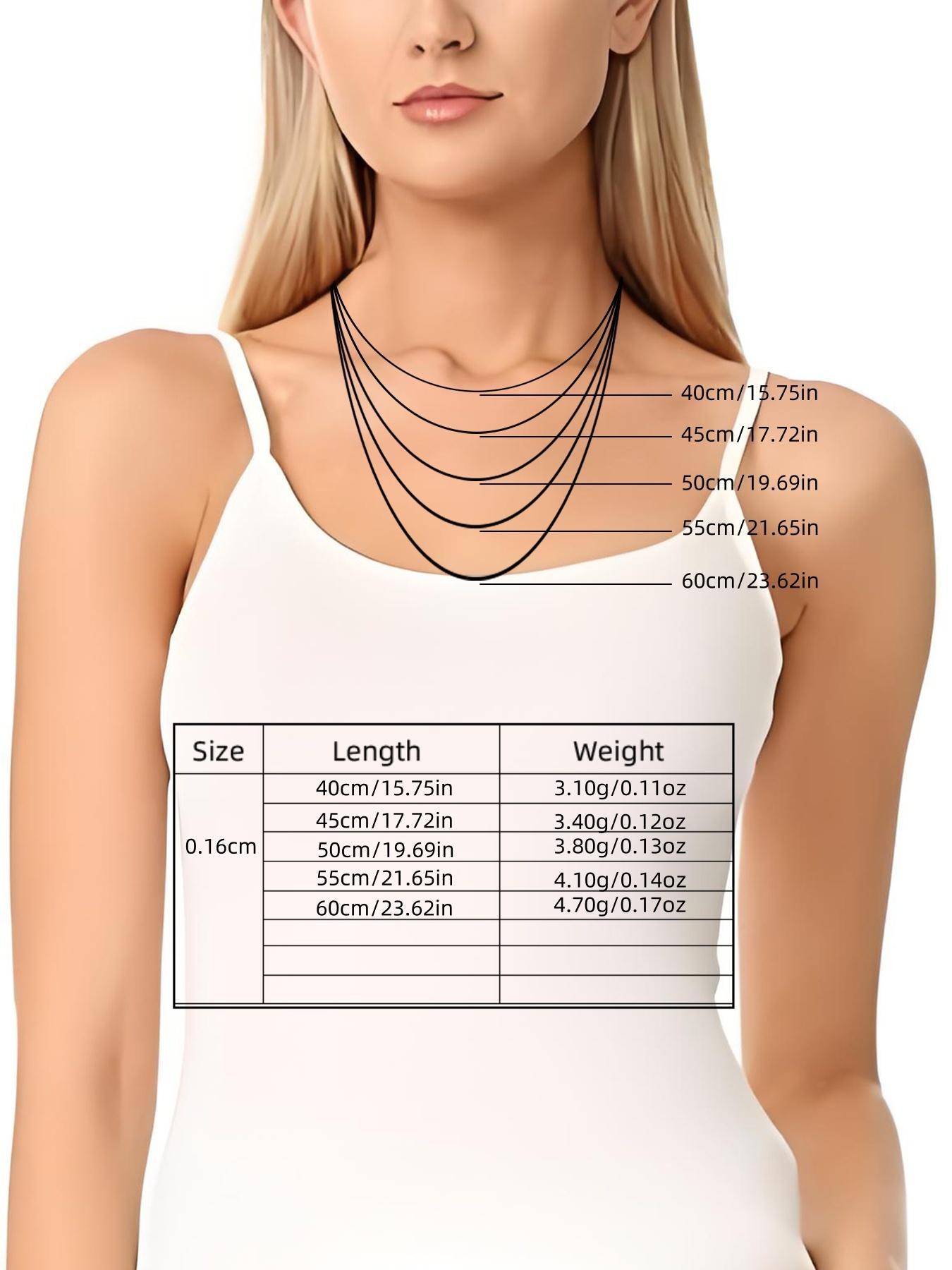 S925 Sterling Silver Simple Chain Necklace for Women & Men,  Valentine Gifts for Her, Fashion Jewelry for Party, Daily Clothing Decor, Trendy All-match & Exquisite Jewelry for Birthday Gift, Minimalist Chain Necklace