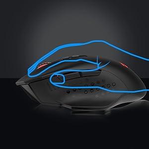 Redragon M656 Gainer Wireless Gaming Mouse, 4000 DPI 2.4Ghz Gamer Mouse w/ 5 DPI Levels, 7 Macro Buttons, Red LED Backlit & Pro Software/Drive Supported, for PC/Mac/Laptop