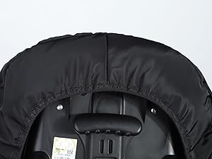Car Seat Cover Baby - Waterproof Carseat Cover for Doona Car Seat and Stroller, Breathable Winter Infant Carseat Canopy with Zipper Access, Rain and Wind Proof, Winter Baby Essentials, Black