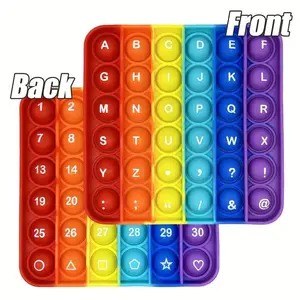 Silicone Stress Relief Toy, Rainbow Color Squishy Finger Toy, Soft Sensory Toy for Kids and Adults, Perfect Gift for Holidays