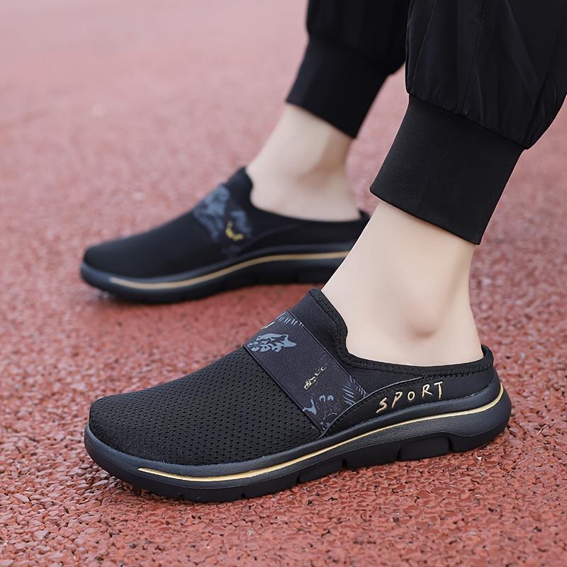 Breathable Upper Mules --On, EVA Sole, Sporty Design with Palm Leaf Pattern Strap - Comfortable Walking Shoes All