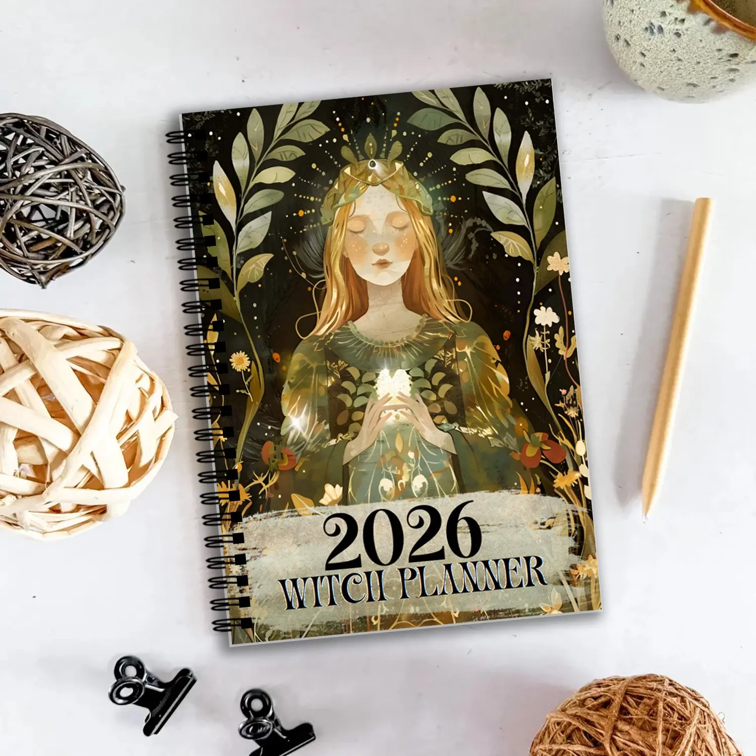 2026 Forest Natural Witch Notebook, Unique Occult Gift, Perfect for Birthday, Halloween, Mystical Journaling, Special Present Ideas