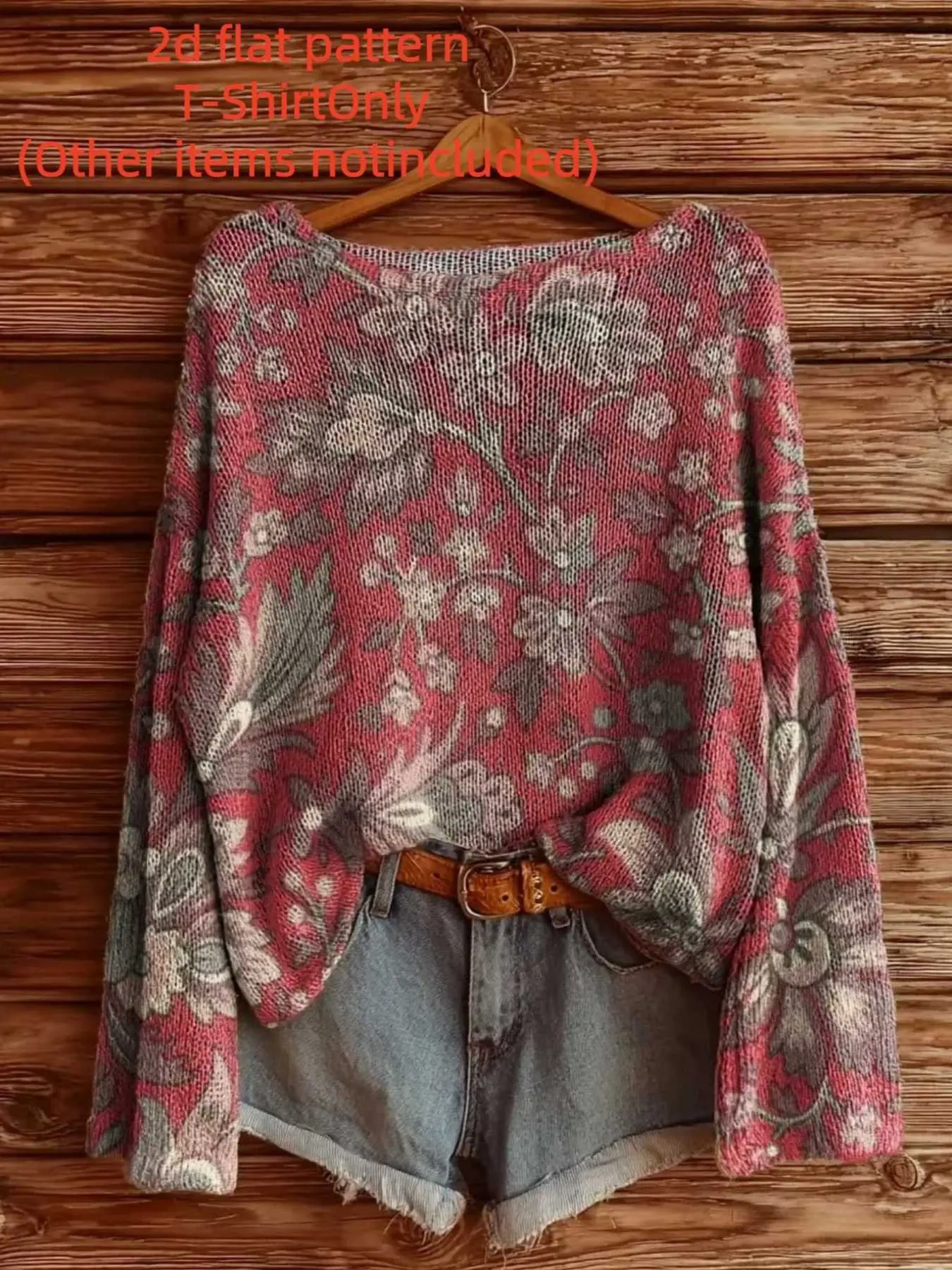 Women's Long Sleeve Sweater, Elegant Casual Slim-Fit Fall Winter Top, All over Print Digital Printing, Fashionable Ladies' Upper Garment