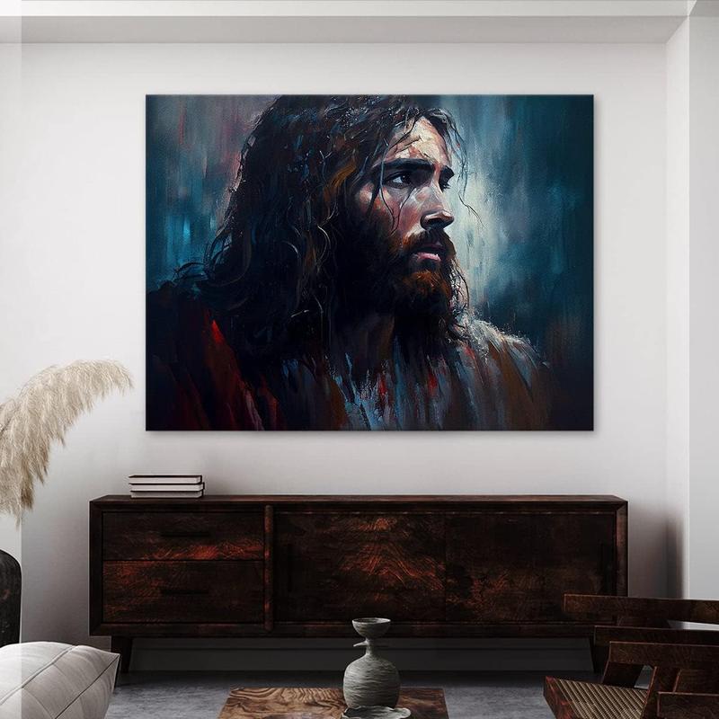1 Count Sense Canvas Jesus 1 Canvas Art - Home Decor Wall Art Print Poster Painting Large 16x12inch Frameless