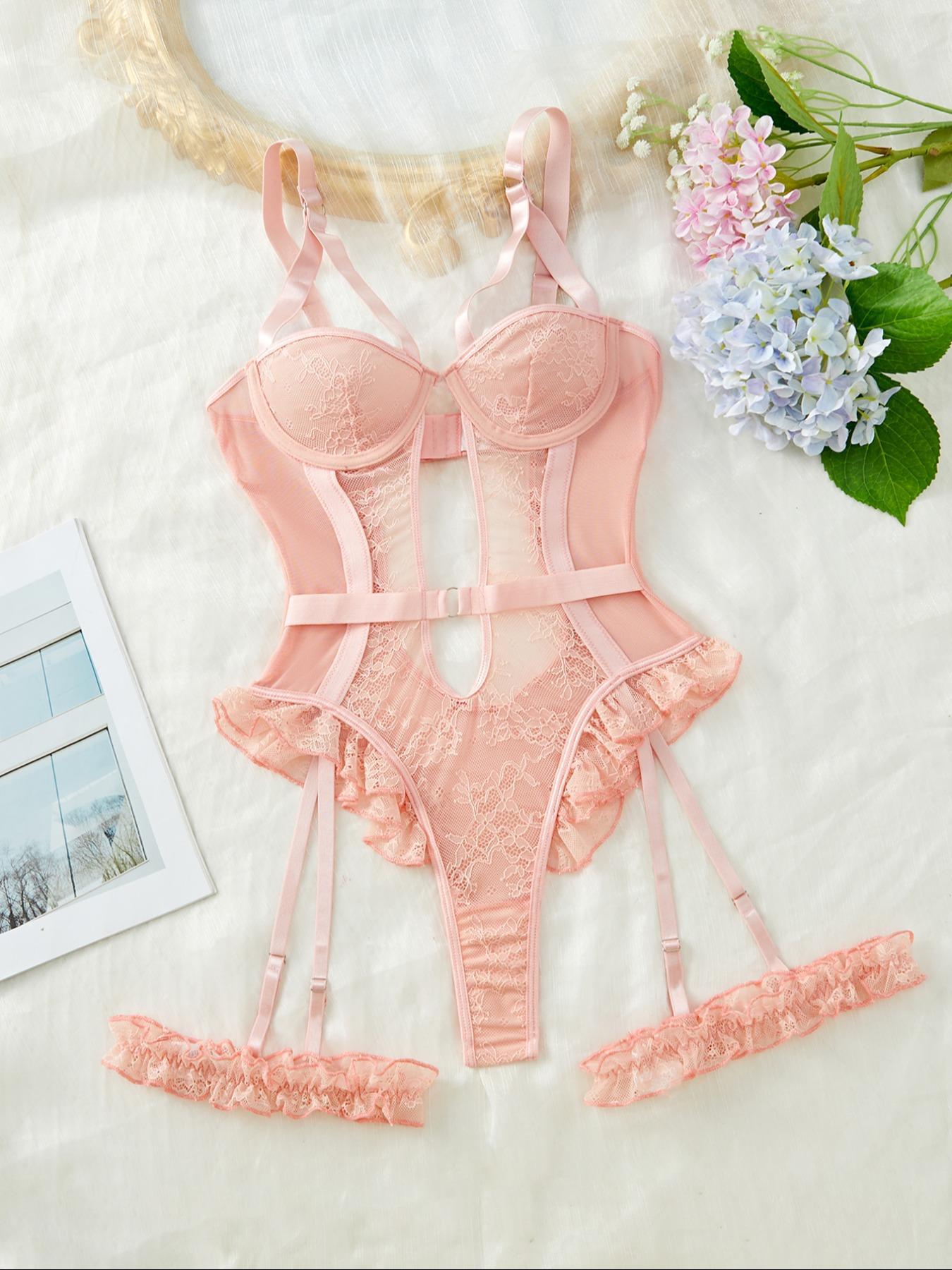 Christmas Sexy Embroidered Lingerie Set, High-Quality Comfortable Transparent Bra, Slim-Fit Adjustable Straps, All Seasons Wear, Lace Lingerie Set, Lace Underwear Set