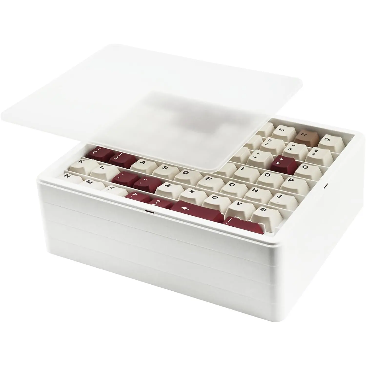 252-Key Keycaps Storage Box with Transparent Visible Cover