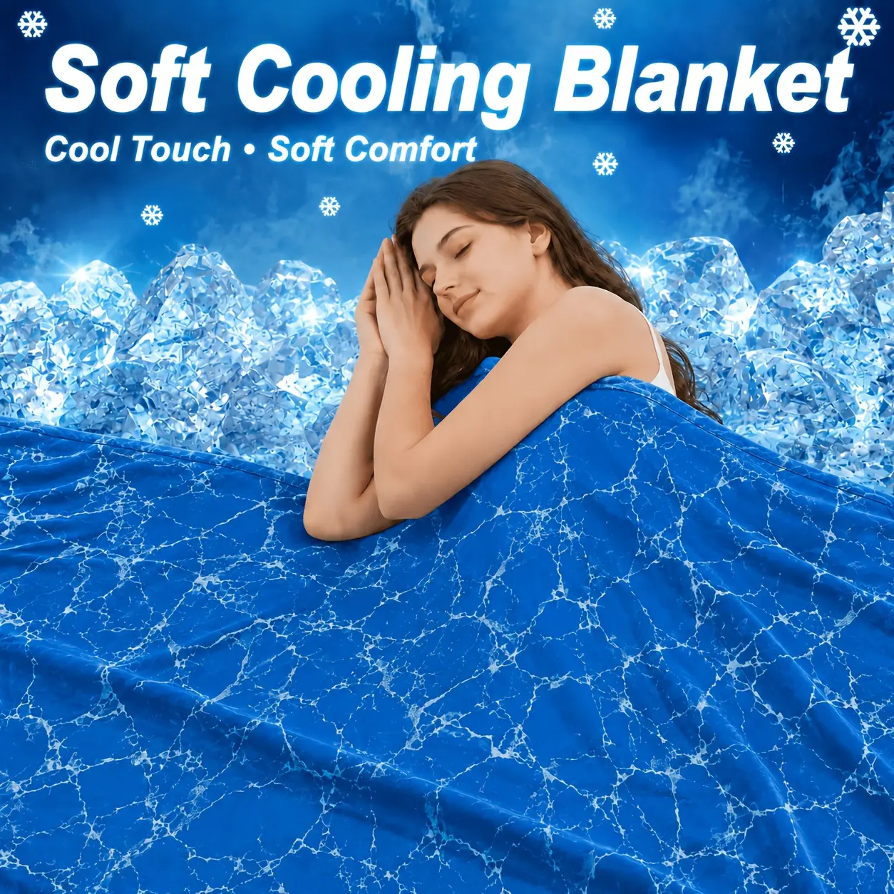 1pc Ice Blanket for Summer, Dual-Sided Cooling Throw for Hot Sleepers, Breathable Lightweight Air Conditioning Blanket, Soft Washable Blanket Skin-Friendly Cool Blanket for Night Sweats, Sofa Bed Couch