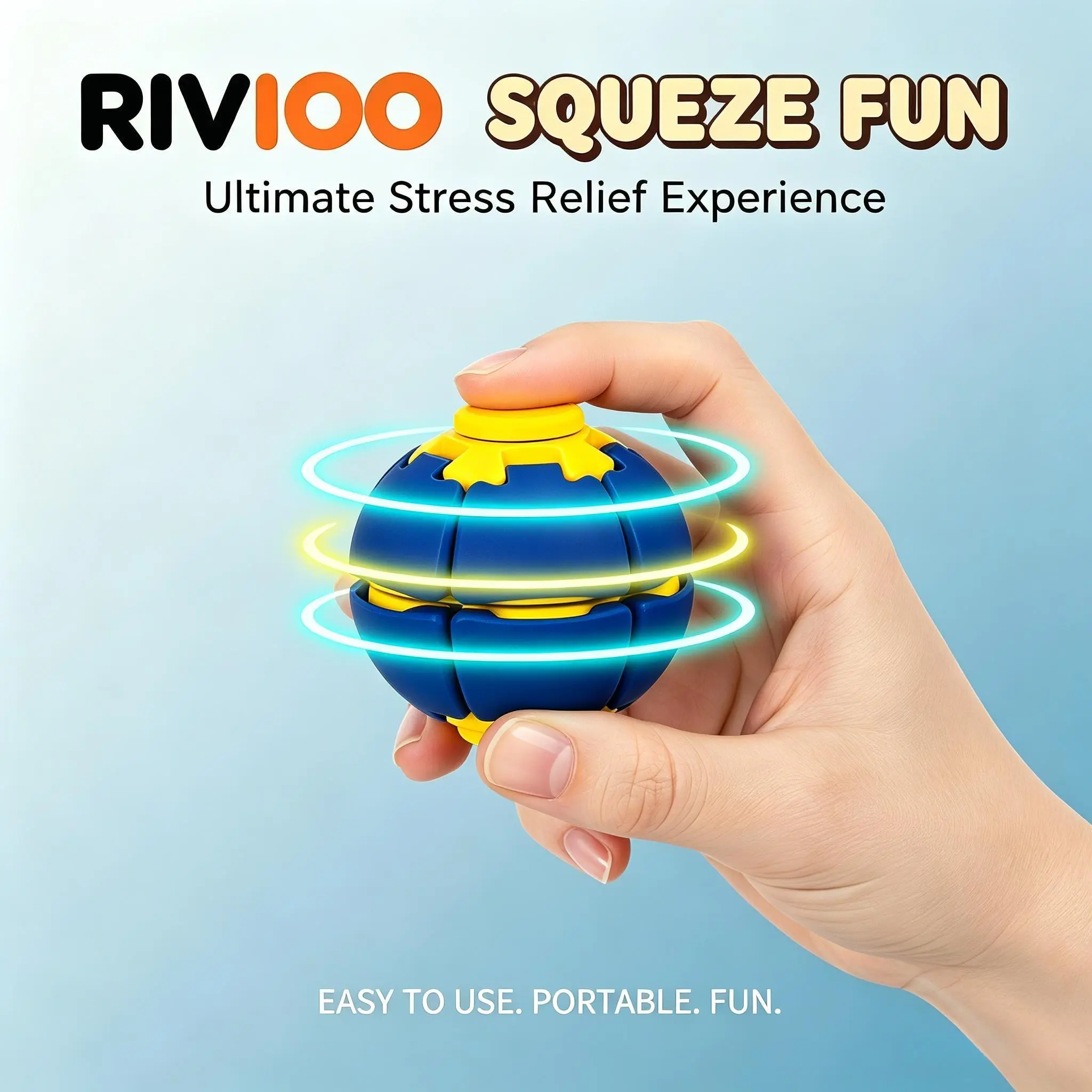 RIVIOO 3D printing pressing rotating gyro pressing rotating ball decompression ball fingertip gyro rotating decompression ball