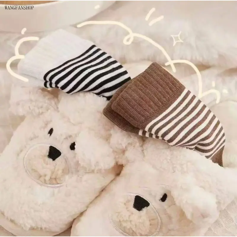 Women Thick Striped Mid Calf Tube Socks Multipack, Soft Thermal Thickened Winter Hosiery, Warm Breathable Cozy Casual Footwear for Fall Winter Home Daily Lounge Street Wear,Rapper,Costume,Set with Chains,Leather,Skull,Print,Trifold,Wallet