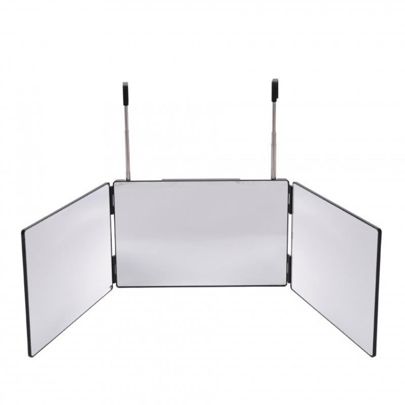 Hanging Foldable Trifold Mirror, 1 Piece Three-sided Folding HD Door Back Hanging Makeup Mirror For Men Women