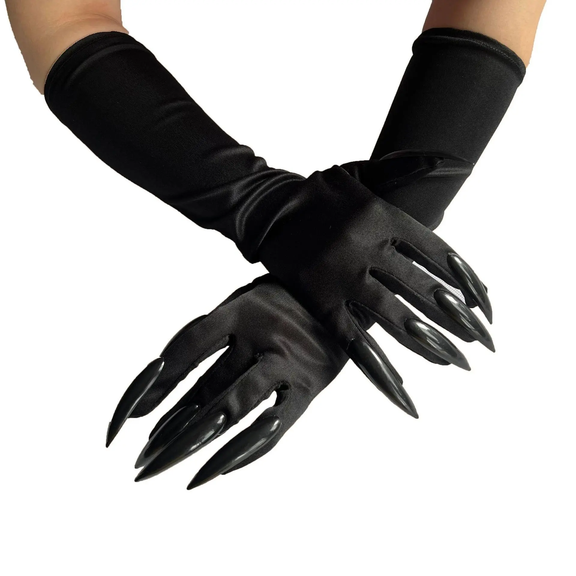 Halloween Costume Long Claw Gloves for Singles Party, Polyester Material, No Power Needed, Festive Accessory for Easter and Hanukkah