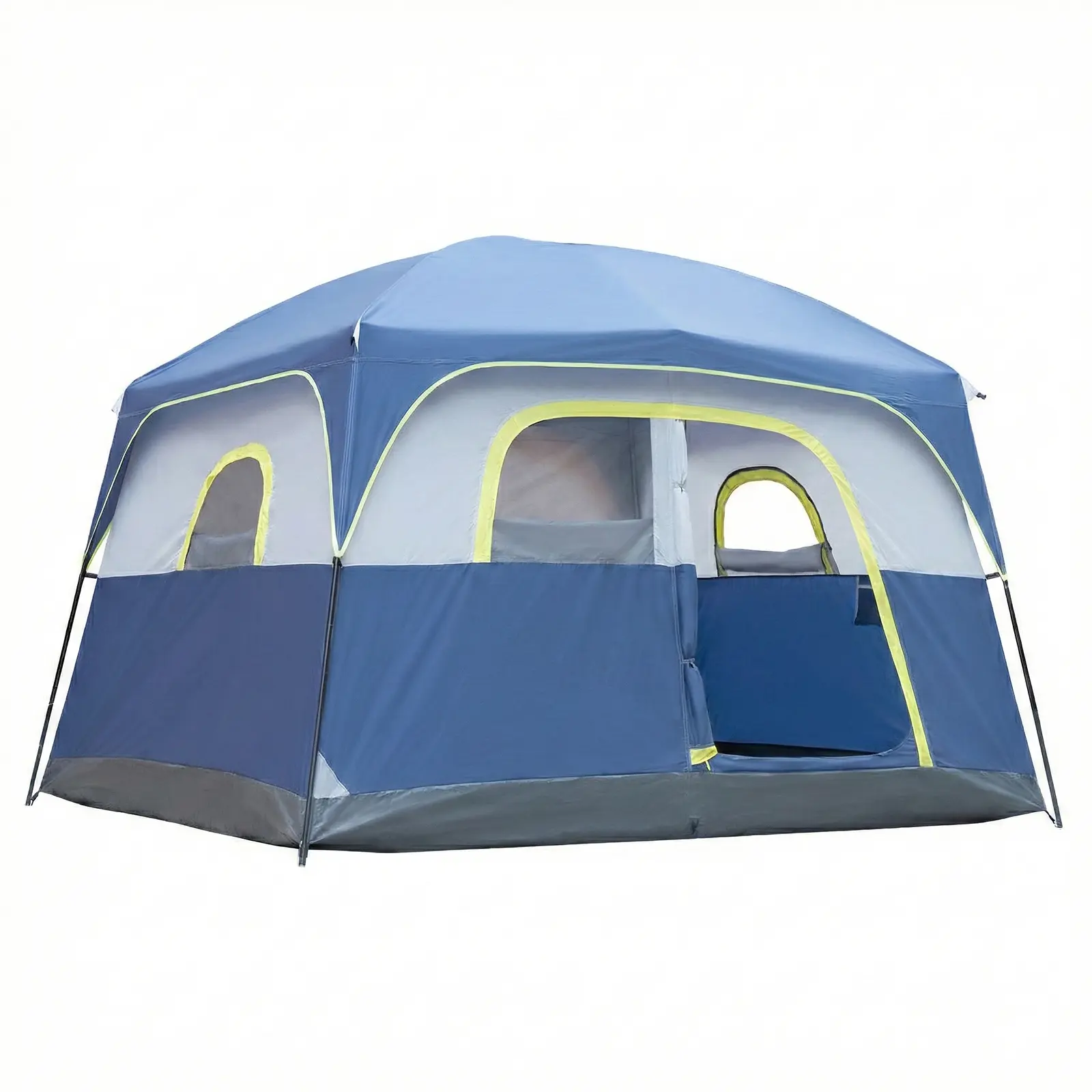 6 Person Tents for Camping, Waterproof Easy Setup Camping Tent with Rainfly, Portable Large Family Cabin Tent with 5 Large Mesh Windows and Carry Bag for Outdoor Camping & Hiking