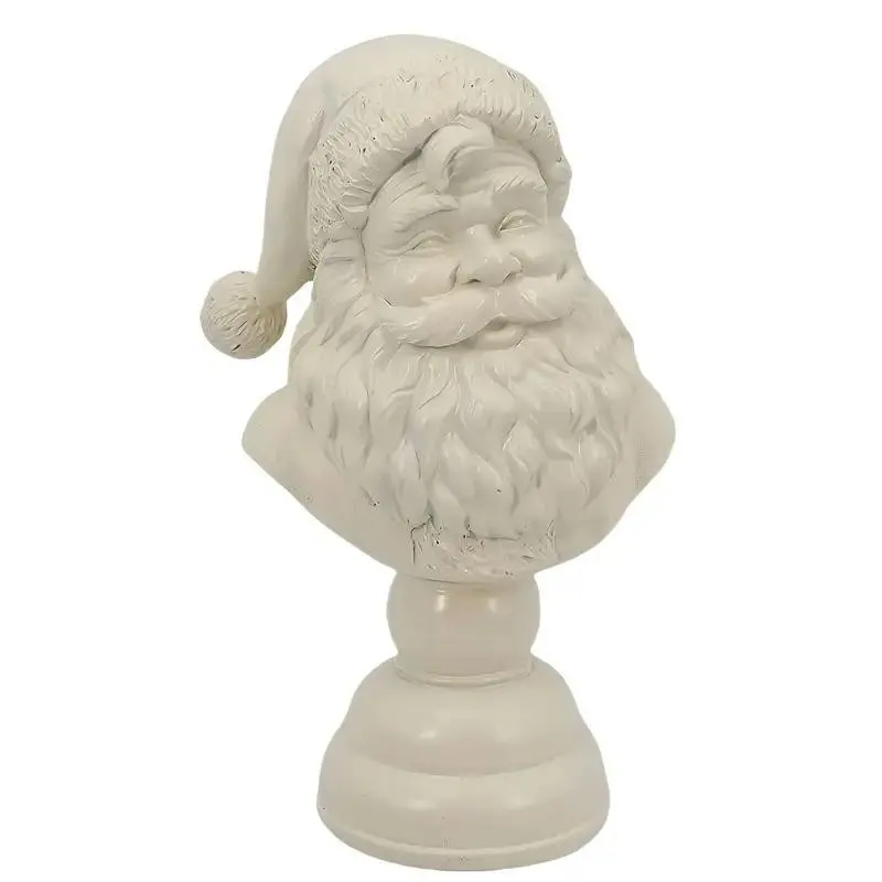 Christmas Half-Body Sculpture Collection, Resin Santa Claus, Tabletop Decoration, Home Holiday Classic Ornament, 1 Piece Set