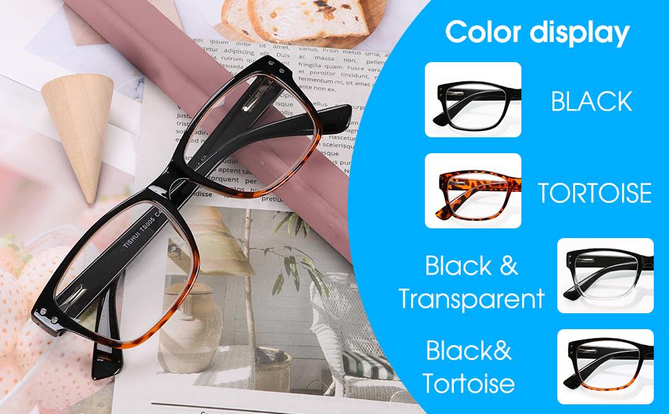 Reading Glasses for Men Women Square Fashionable Readers Quality Cheater Glasses Lightweight Frames Comfy Spring Hinge