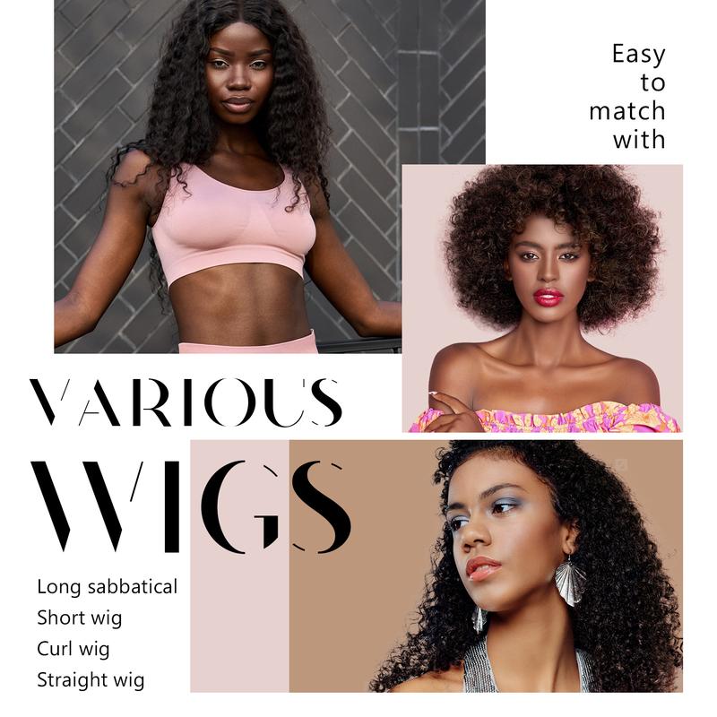 Dreamlover Brown Black Wig Grip Band 2pcs for Women Adjustable Headband for Keeping Wigs in Place Non Slip Comfortable Breathable Hair Styling Tool