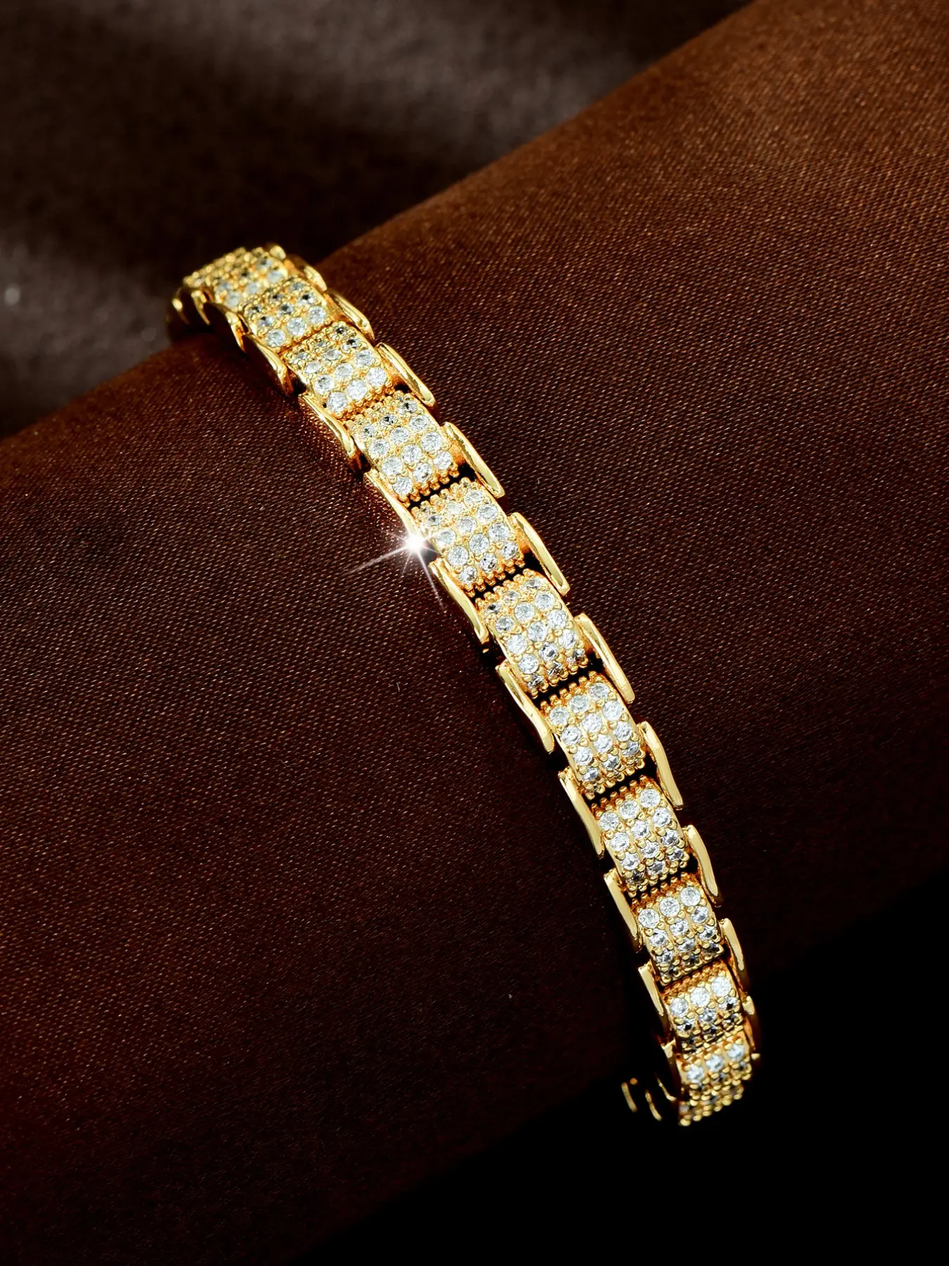 Luxury Rhinestone Bracelet, Unique Design Full Diamond Hand Chain, Sparkling Zircon Jewelry Gift for Girlfriend Best Friend Birthday