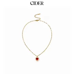 Cider HEART & ZIRCON PENDANT NECKLACE