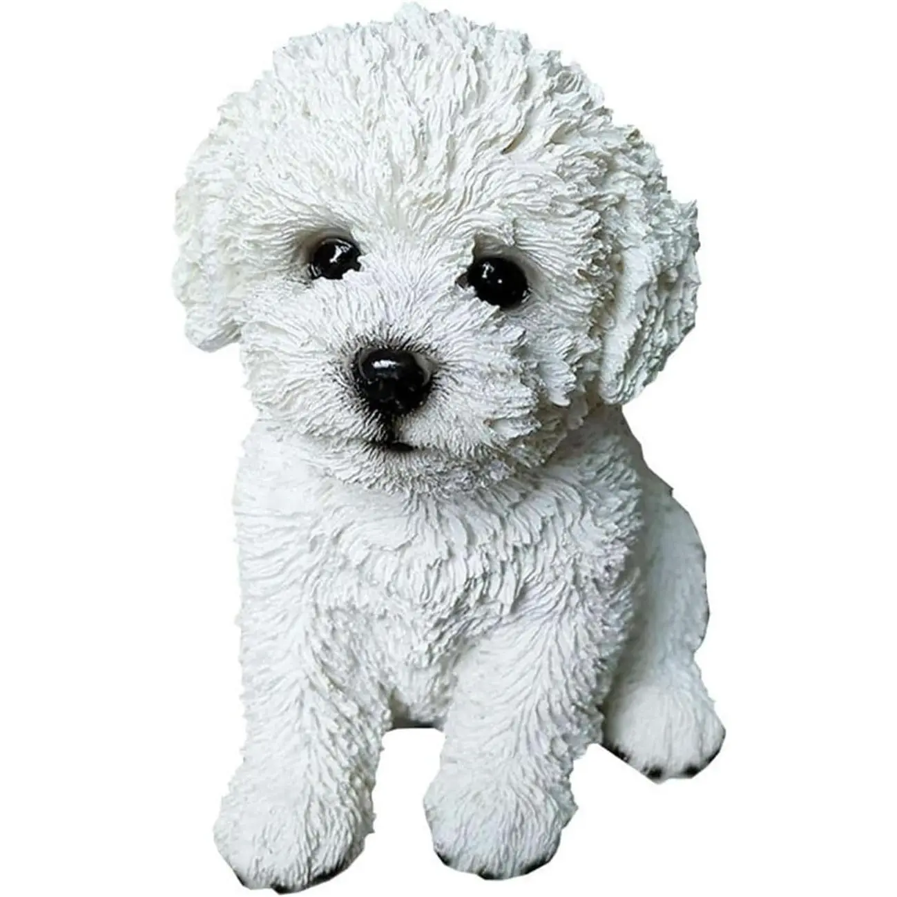 Bichon Frise & Maltese Dog Statue Outdoor - Resin Garden Decor for Pet Lovers, 5.9x4.3x6.3 Inch Weatherproof Figurines, Yard Ornament & Gift for Dog Owners