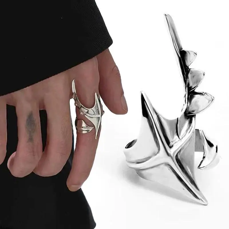 Cyberpunk Alien Irregular Ring Unisex Hip-hop Exaggerated Opening Rings Carnival Accessories