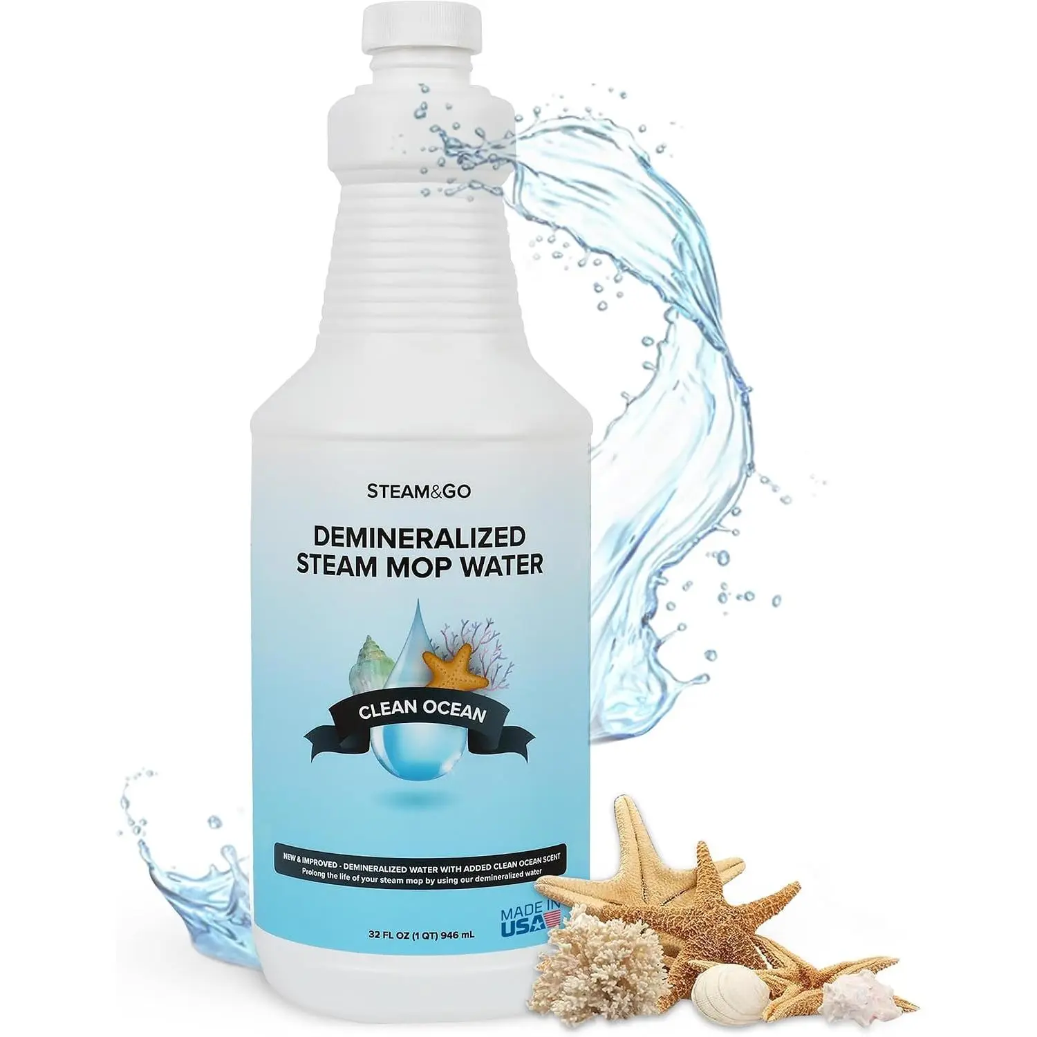 &  Demineralized Water for  Mop – Clean  Scent, 32 oz (Pack of 1) | Scented Floor Cleaner Solution, -to-Use, Compatible with Any  Cleaner