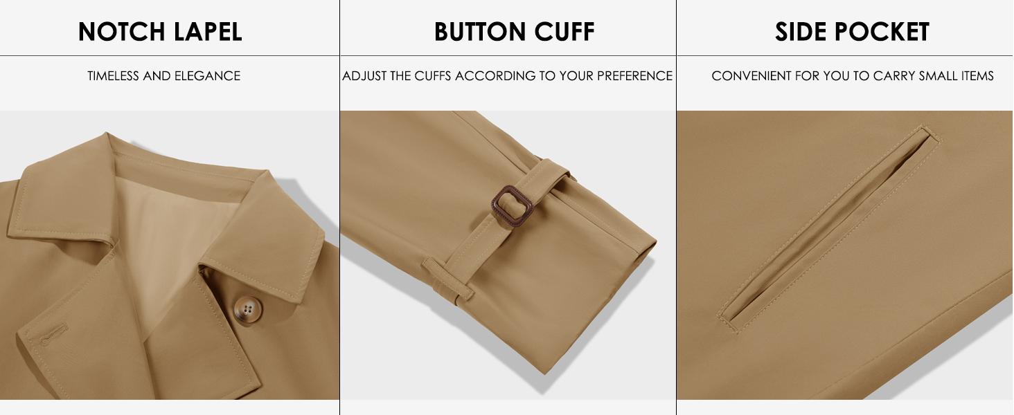 Womens Long Trench Coat Oversized Double Breasted Windproof Classic Lapel Casual Fall Overcoat Tops Womenswear