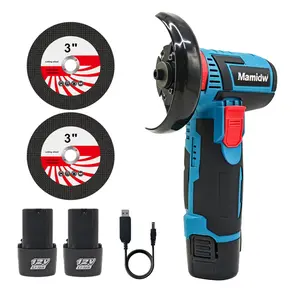Brushless 10mm Mini Angle Grinder, Cordless & Portable, w/ Two 1200mAh Batteries + Charger – Sand, Polish, Cut Wood & Metal, Cordless Angle Grinders