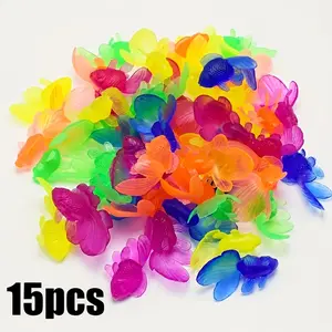 15-Piece Realistic Goldfish Floating Set, Includes Fish Tail Decor, Durable Plastic Material, Indoor/outdoor Use, Perfect for Pool Parties