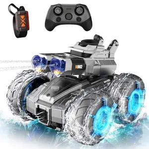 Waterproof Amphibious Remote Control Car, Dual-Mode Water Cannon, Four-Wheel Drive, BuiltIn Battery, Ideal for Outdoor Pool Parties