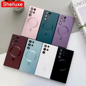 Luxury For Magsafe Magnetic Soft TPU Case Shelluxe For Samsung Galaxy S26 S25 EDGE S24 S23 S22 Ultra S21 Plus S20 FE Phone Cover