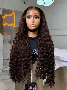 26 Inch Long High-Quality Deep Curly Wig, 180 Density 13x4x1 Lace Front, No Glue, Pre-Stretched for Daily Use, Women's Hairpiece, Glueless Curly Wig