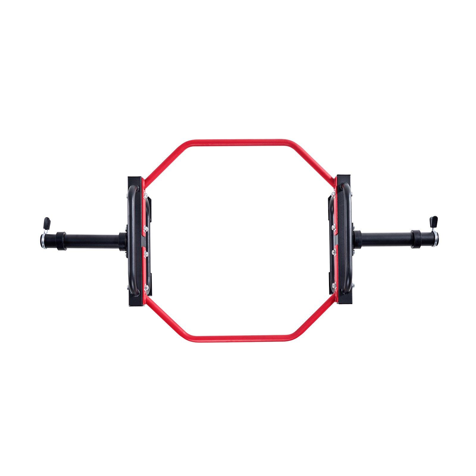VEVOR Detachable Trap Hex Bar, 2-Inch Barbells, 500 LBS Capacity Easy-to-Install Strength Training Equipment for Squats, Deadlifts, Shoulders Comfortable Training Home Gym