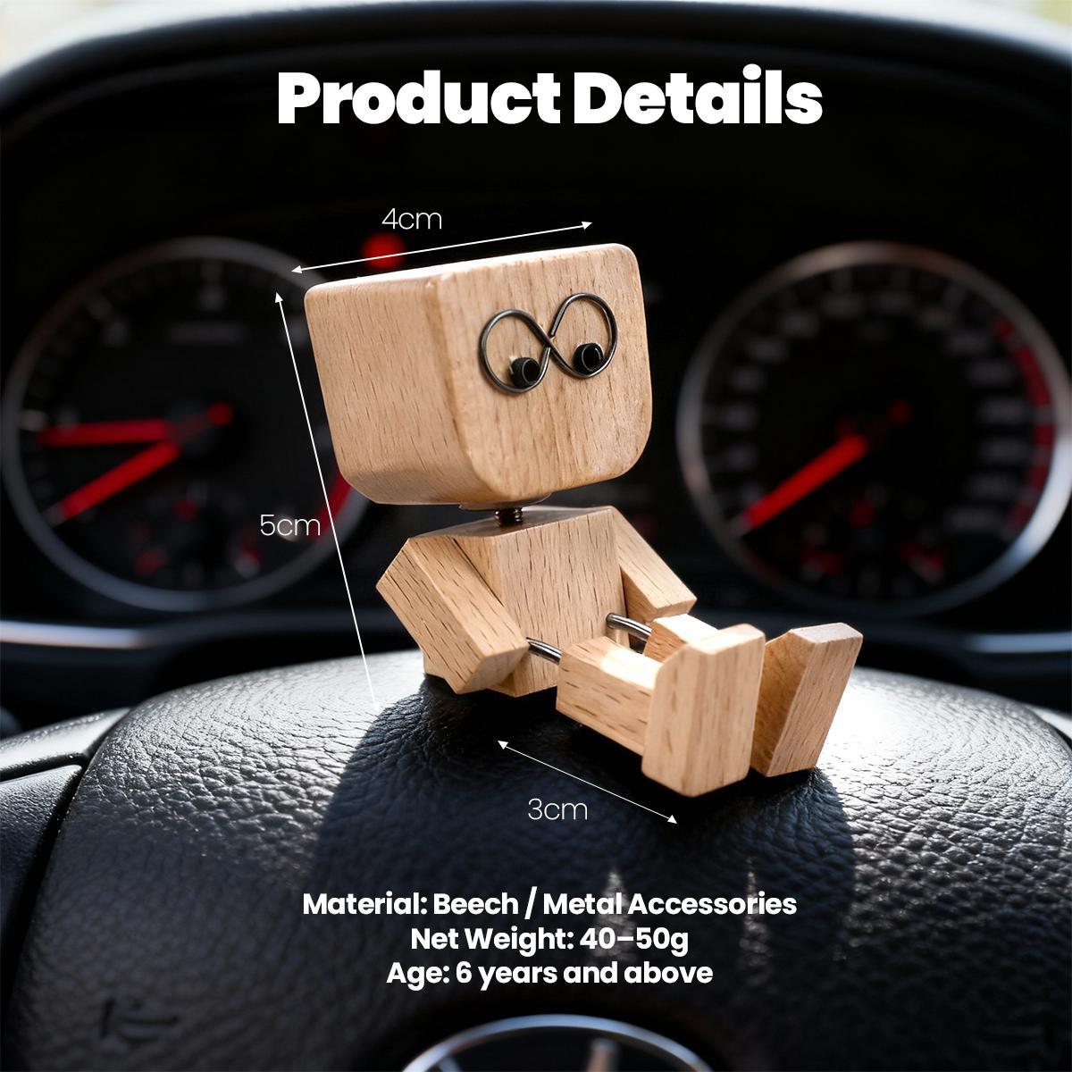 Cute Shaking Wooden Man Figurine Detail
