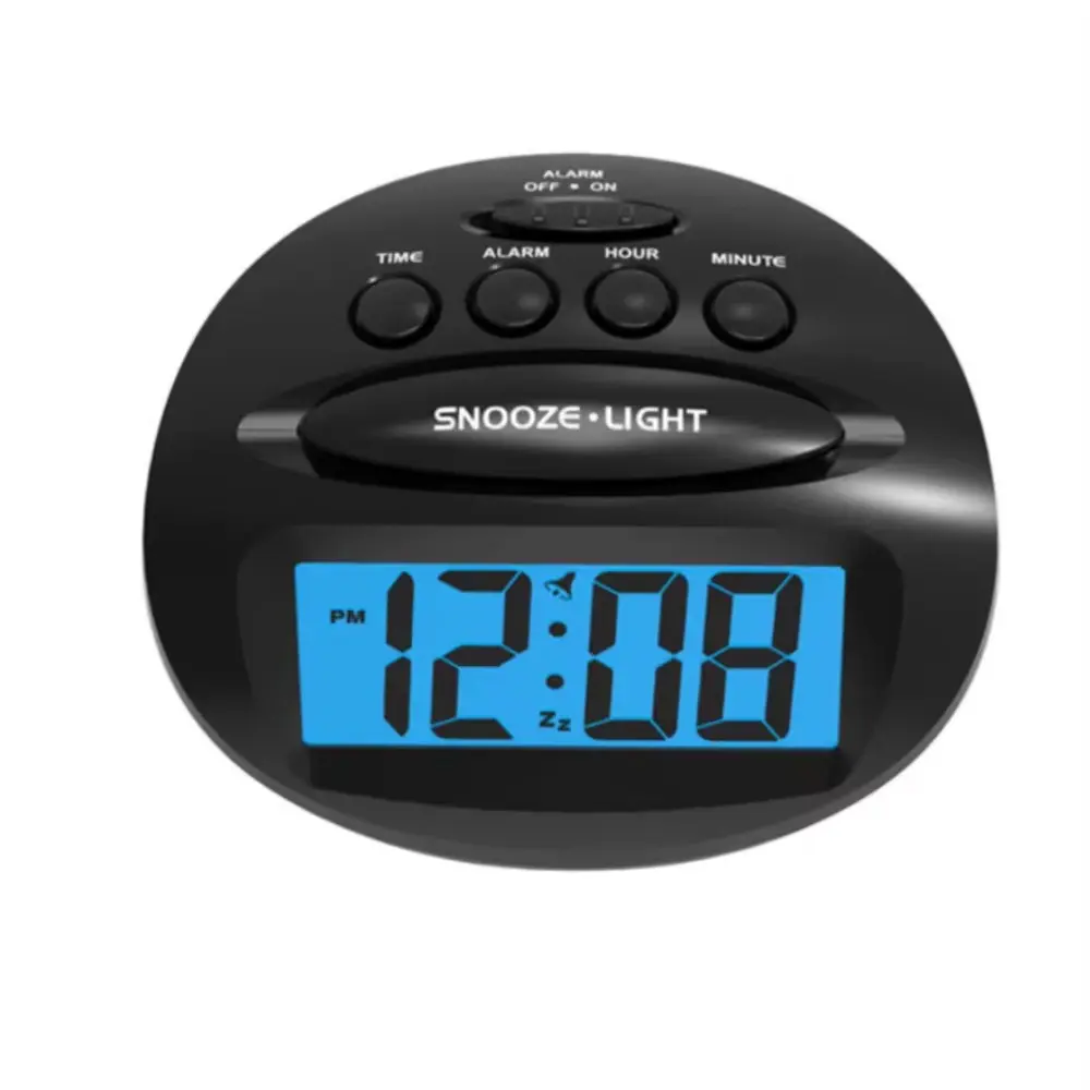 Battery alarm clock, compact portable travel clock, supports battery power, snooze function and brightness adjustment