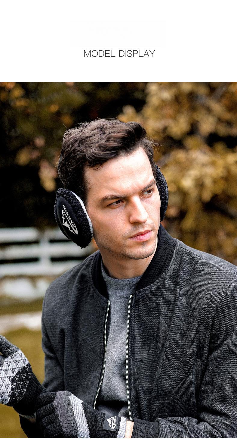 Rear-Wear Polar Fleece Ear Muffs for Men Foldable Winter Ear Protection Windproof Behind-the-Head Design All-Weather Commute & Outdoor Essential Stylish Gift
